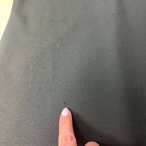 Women's Black Bell Sleeve Mini Dress V-Neck Size M. Stretch A-Line LBD Witchy - Picture 7 of 9